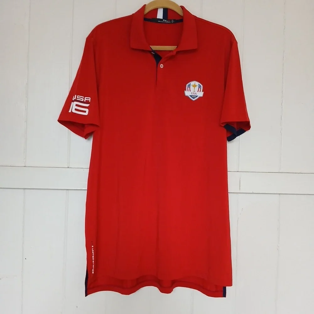Ralph Lauren RLX Shirt Polo 2016 Ryder Cup Team USA Men's Large Golf Performance